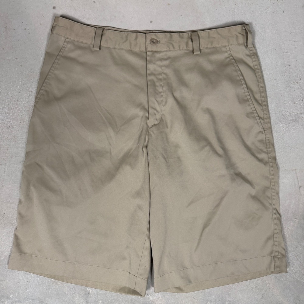 Nike Golf Mens Dri-Fit Chino Shorts Khaki Tan Size 32 Performance Activewear